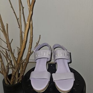 Nautica Lavender Platform Wedge Sandals